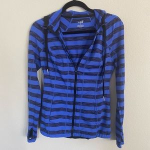 Lukka Blue strip workout zip up